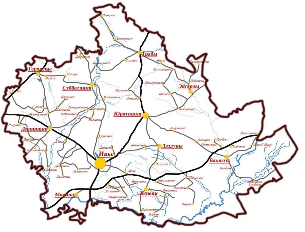 Карта Ивьевского района